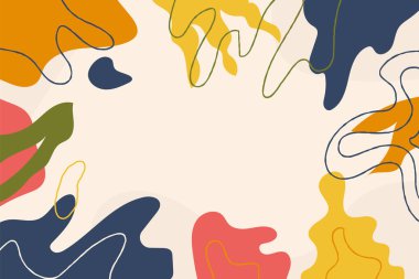 Düz tasarımda el çizimi soyut karalama arkaplanı