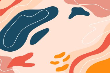 Düz tasarımda el çizimi soyut karalama arkaplanı