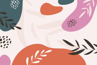 Düz tasarımda el çizimi soyut karalama arkaplanı