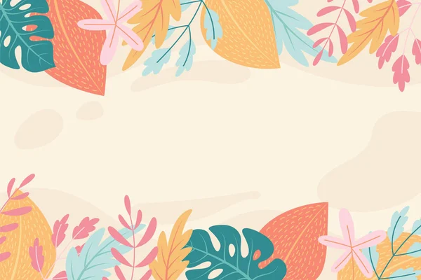 热带树叶夏季背景矢量设计 — 图库矢量图片