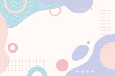 Çeşitli memphis şekilleri ve elementlerin el çizimi soyut arkaplanı