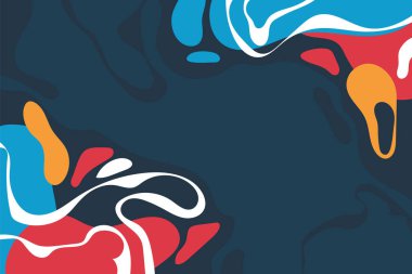 Düz tasarım parlak renklerde soyut çizim