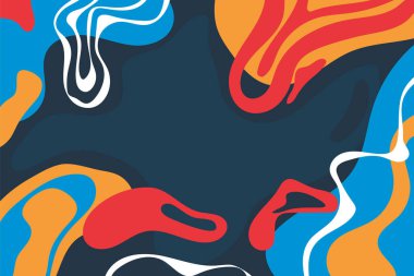 Düz tasarım parlak renklerde soyut çizim