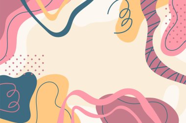 Düz tasarım parlak renklerde soyut çizim