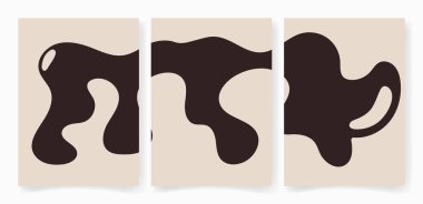 Soyut posterler asıldı. Çağdaş Matisse organik şekiller dekoratif elementler. Vektör resim baskısı, duvar dekorasyonu.