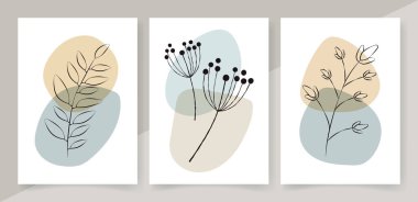 Düz tasarımda soyut el çizimi duvar sanatı. Vektör resim yazdırma duvar dekoru.