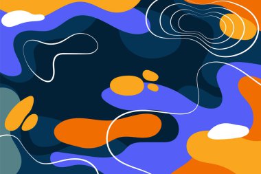 Düz tasarım parlak renklerde soyut çizim