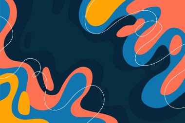 Düz tasarım parlak renklerde soyut çizim