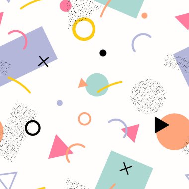 Yumuşak renkli memphis desen tasarımı