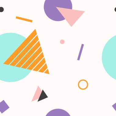 Yumuşak renkli memphis desen tasarımı