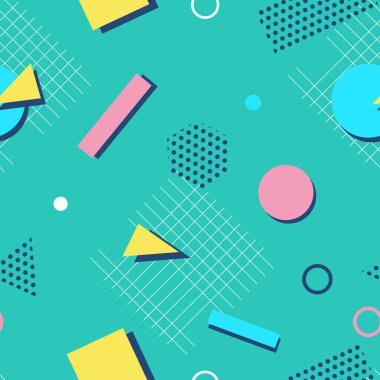 Yumuşak renkli memphis desen tasarımı