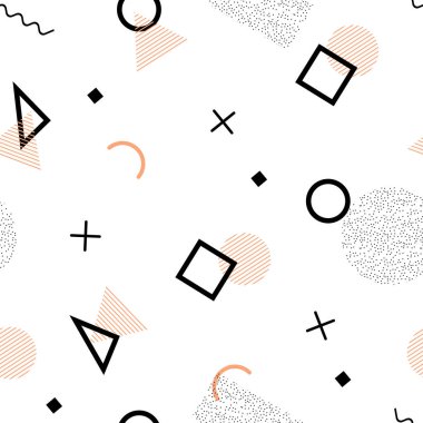 Yumuşak renkli memphis desen tasarımı