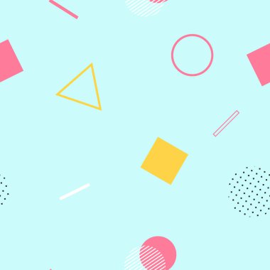 Yumuşak renkli memphis desen tasarımı