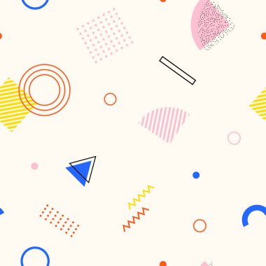 Yumuşak renkli memphis desen tasarımı