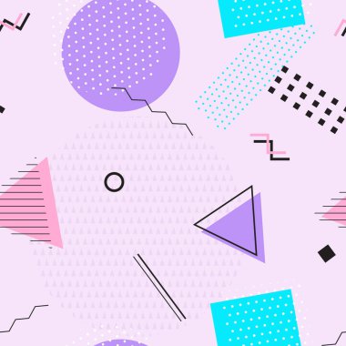 Yumuşak renkli memphis desen tasarımı