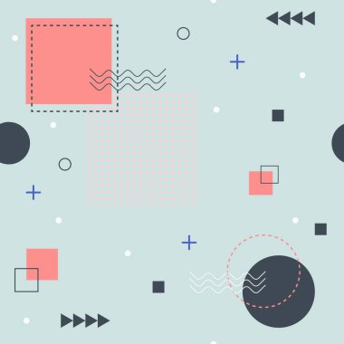 Yumuşak renkli memphis desen tasarımı