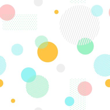 Yumuşak renkli memphis desen tasarımı