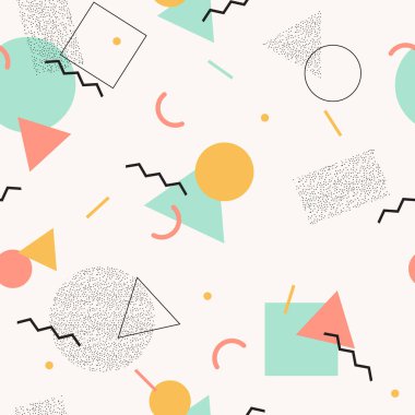 Yumuşak renkli memphis desen tasarımı