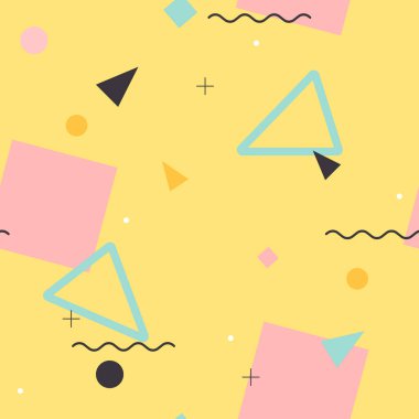 Yumuşak renkli memphis desen tasarımı
