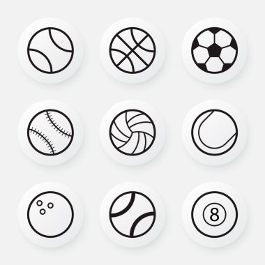 Top ikonu hazır. Spor topu ikonu. Top vektör sanatı.