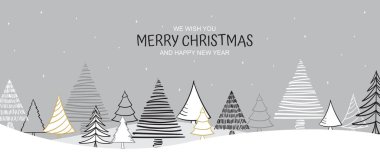 Noel ağacı illüstrasyonuyla Noel manzarası