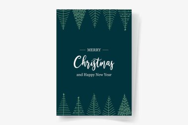 Benzersiz süslemeleri olan Noel tebrik kartı