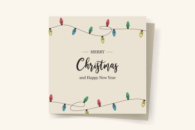 Benzersiz süslemeleri olan Noel tebrik kartı