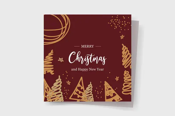 ユニークな装飾とクリスマスグリーティングカード — ストックベクタ