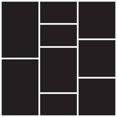 Fotoğraf ve resimler için boş kolaj çerçeve şablonu