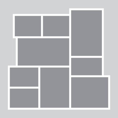 Sanatsal fotoğraf çerçevesi kolajı şablonu