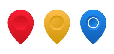 Konum simgesi seti. Harita yeri işaretleyicisi. Harita işaretleyici simgesi seti. GPS konum sembolü koleksiyonu.