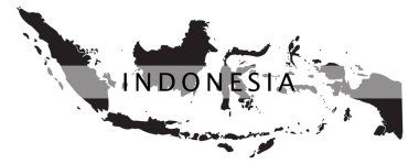 Vector illustration of Indonesia map with its islands clipart