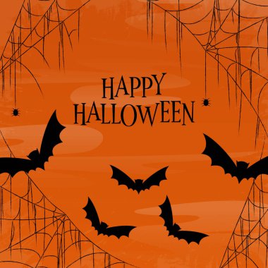 Örümcek ağları, örümcekler ve yarasalarla portakal rengi Cadılar Bayramı geçmişi