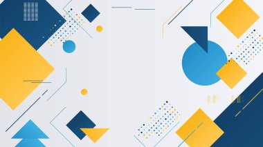Geometrik şekiller ve çizgi süslemeleri ile renkli arkaplan
