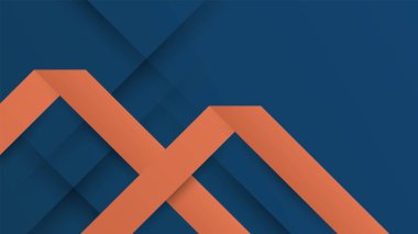 Koyu mavi geometrik katmanlar turuncu katlı kağıt zemin