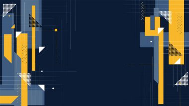 Sarı aksanlı koyu geometrik minimalizm