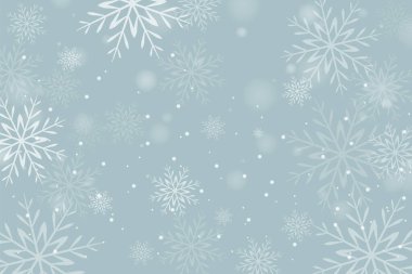 Kar Tanesi ve Bokeh Noel arkaplan tasarımı ışık efekti vektör resimlemesi ile