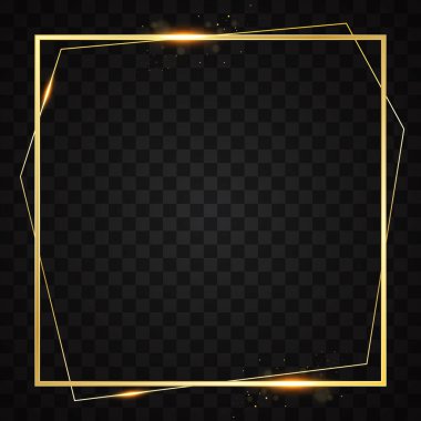 Gerçekçi zarif geometrik altın çerçeve