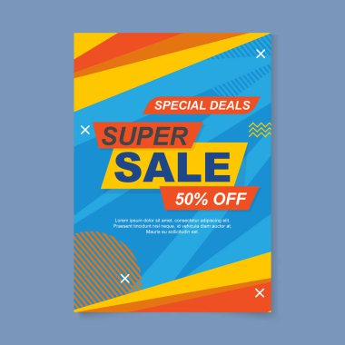 Dinamik şekilleri ve kalın tipografisi olan modern vektör şablonu