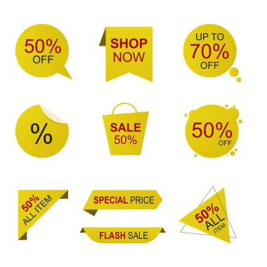 Modern satış ve indirim etiketleri seti