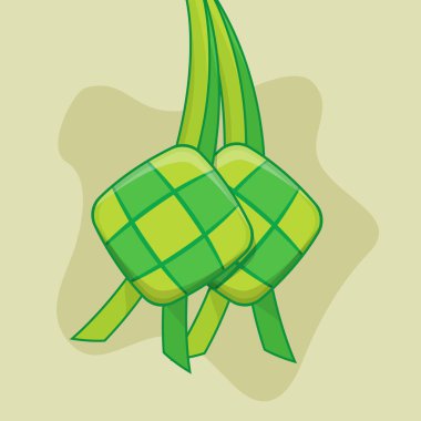 Düz tasarımda geleneksel ketupat vektör çizimi