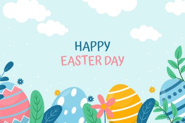 Paskalya arkaplanı ve paskalya yumurtası çizimi.