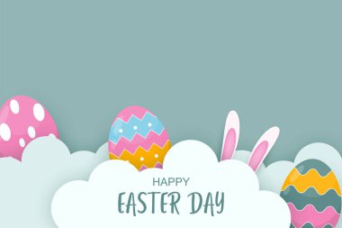 Paskalya arkaplanı ve paskalya yumurtası çizimi.