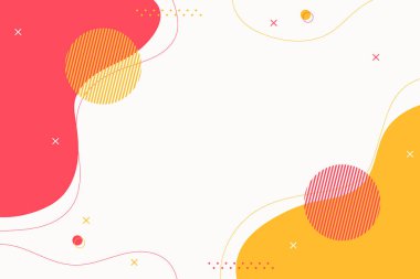 Kırmızı ve sarı şekilli soyut renkli sıvı arkaplan