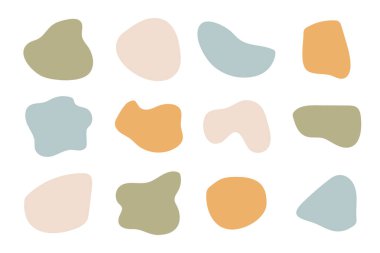 Renkli soyut organik şekiller koleksiyonu