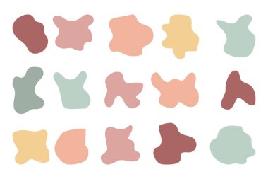 Renkli soyut organik şekiller koleksiyonu