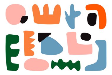 Renkli soyut organik şekiller koleksiyonu