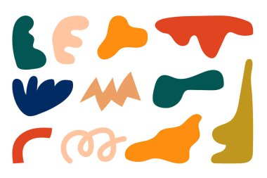 Renkli soyut organik şekiller koleksiyonu