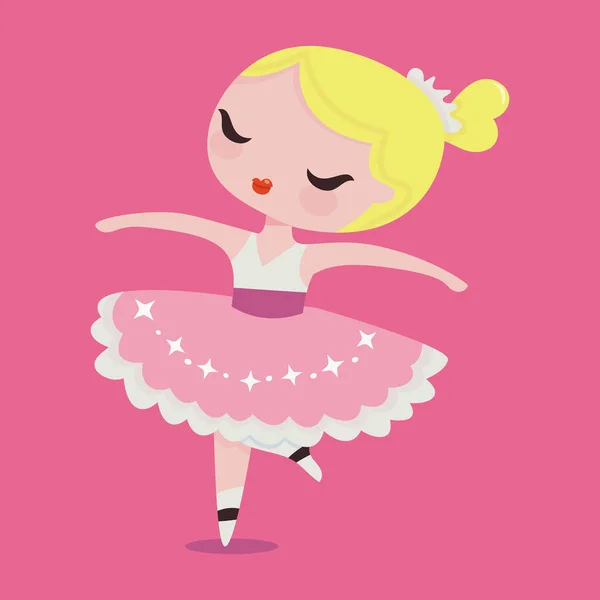 Cartoon Vector Illustration Cute Cartoon Ballerina — Stock Vector
