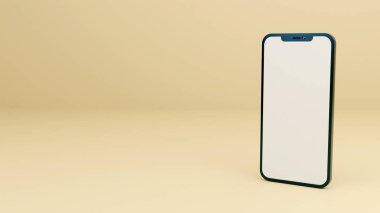 Mobil uygulama sunum şablonu ile tam ekran siyah akıllı telefon tasarımı